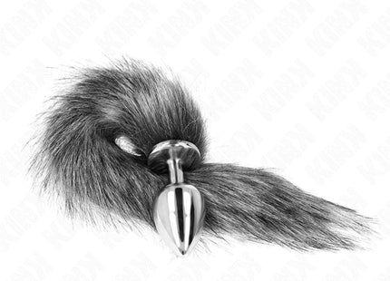 KINK - ANAL PLUG GRÖSSE L 10 X 4 CM MIT KUNSTSTOFFSCHWANZ 40 CM GRAU