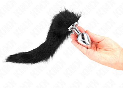 KINK - ANAL PLUG GRÖSSE L 10 X 4 CM MIT KUNSTSTOFFSCHWANZ 40 CM SCHWARZ