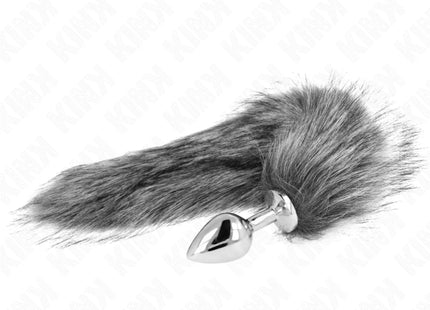 KINK - ANAL PLUG GRÖSSE M 8 X 3,5 CM MIT KUNSTSTOFFSCHWANZ 40 CM GRAU