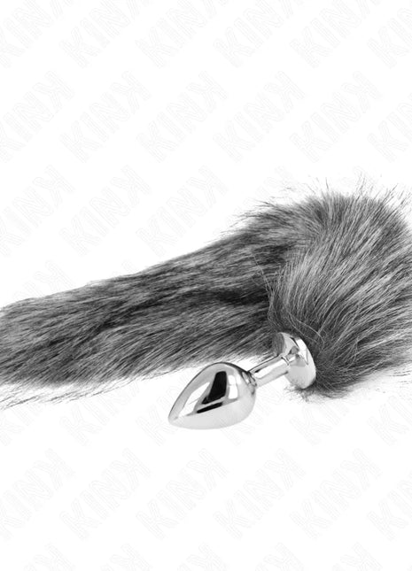 KINK - ANAL PLUG GRÖSSE M 8 X 3,5 CM MIT KUNSTSTOFFSCHWANZ 40 CM GRAU