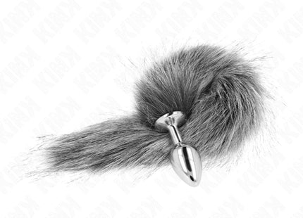 KINK - ANAL PLUG GRÖSSE S 7 X 3 CM MIT KUNSTSTOFFSCHWANZ 40 CM GRAU