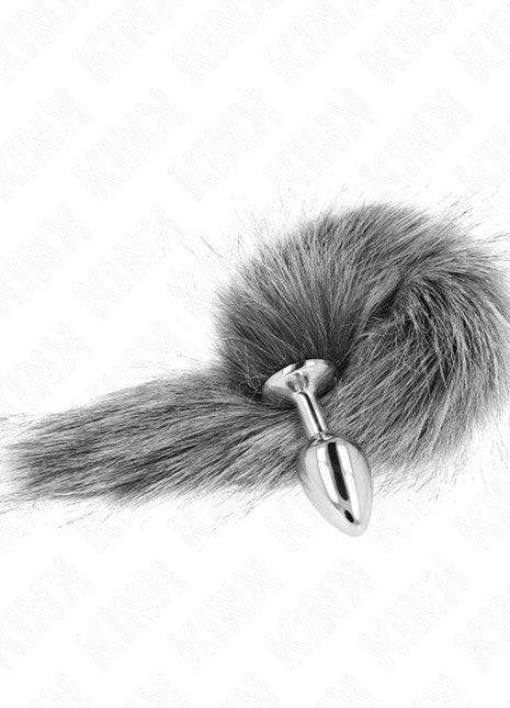 KINK - ANAL PLUG GRÖSSE S 7 X 3 CM MIT KUNSTSTOFFSCHWANZ 40 CM GRAU