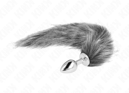 KINK - ANAL PLUG GRÖSSE S 7 X 3 CM MIT KUNSTSTOFFSCHWANZ 40 CM GRAU