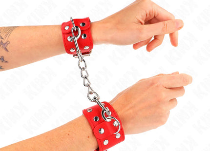 KINK - ARMBÄNDER MIT DOPPELTER REIHE VERSTELLBARER NIETEN ROT