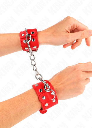 KINK - ARMBÄNDER MIT DOPPELTER REIHE VERSTELLBARER NIETEN ROT