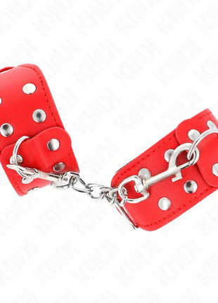 KINK - ARMBÄNDER MIT DOPPELTER REIHE VERSTELLBARER NIETEN ROT