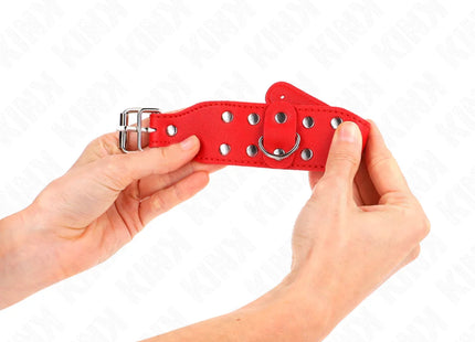 KINK - ARMBÄNDER MIT DOPPELTER REIHE VERSTELLBARER NIETEN ROT