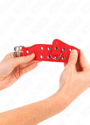 KINK - ARMBÄNDER MIT DOPPELTER REIHE VERSTELLBARER NIETEN ROT