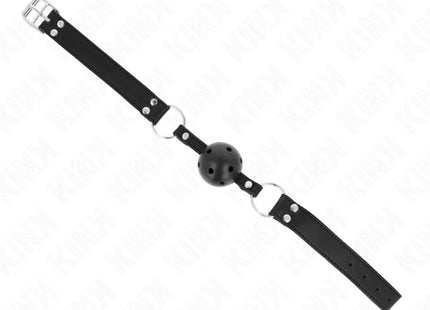 KINK - ATMUNGSAKTIVER BALL 4 CM KNEBEL MIT DOPPELNIET MODELL 1 SCHWARZ 62,5 x 2,5 CM VERSTELLBAR 42-58 CM