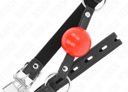 KINK - BALL 4 CM KNEBEL MIT SCHLOSS ROTER BALL SCHWARZER GURT 60 x 2 CM
