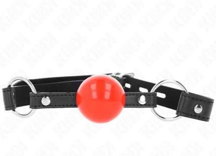 KINK - BALL 4 CM KNEBEL MIT SCHLOSS ROTER BALL SCHWARZER GURT 60 x 2 CM