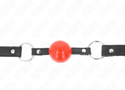 KINK - BALL 4 CM KNEBEL MIT SCHLOSS ROTER BALL SCHWARZER GURT 60 x 2 CM