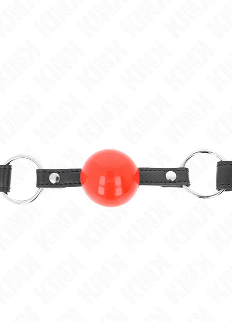 KINK - BALL 4 CM KNEBEL MIT SCHLOSS ROTER BALL SCHWARZER GURT 60 x 2 CM