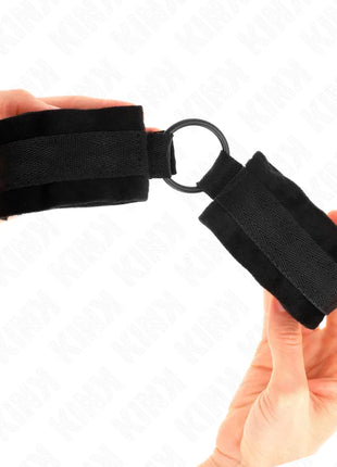 KINK - BEGINNER PELZ HANDMANSCHETTEN 25 CM MIT O-RING 4 CM SCHWARZ VERSTELLBAR 15-25 CM