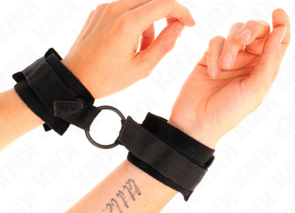 KINK - BEGINNER PELZ HANDMANSCHETTEN 25 CM MIT O-RING 4 CM SCHWARZ VERSTELLBAR 15-25 CM