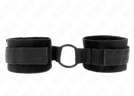 KINK - BEGINNER PELZ HANDMANSCHETTEN 25 CM MIT O-RING 4 CM SCHWARZ VERSTELLBAR 15-25 CM