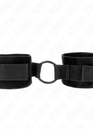 KINK - BEGINNER PELZ HANDMANSCHETTEN 25 CM MIT O-RING 4 CM SCHWARZ VERSTELLBAR 15-25 CM