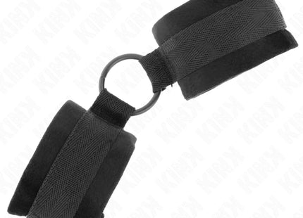 KINK - BEGINNER PELZ HANDMANSCHETTEN 25 CM MIT O-RING 4 CM SCHWARZ VERSTELLBAR 15-25 CM