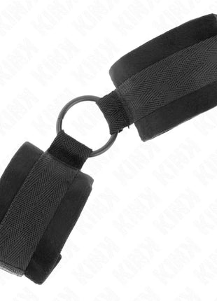 KINK - BEGINNER PELZ HANDMANSCHETTEN 25 CM MIT O-RING 4 CM SCHWARZ VERSTELLBAR 15-25 CM
