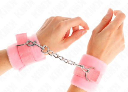 KINK - BEGINNER PELZHANDMANSCHETTEN ROSA 30 X 7 CM