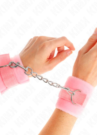 KINK - BEGINNER PELZHANDMANSCHETTEN ROSA 30 X 7 CM