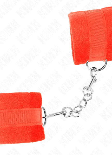 KINK - BEGINNER PELZHANDMANSCHETTEN ROT 30 X 7 CM