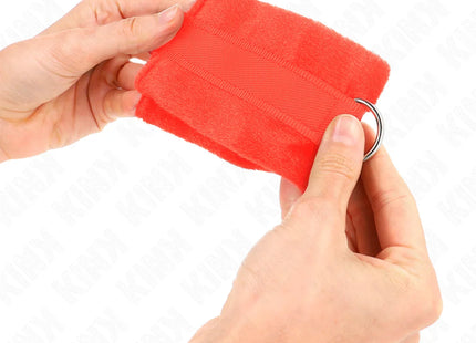 KINK - BEGINNER PELZHANDMANSCHETTEN ROT 30 X 7 CM