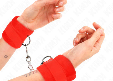 KINK - BEGINNER PELZHANDMANSCHETTEN ROT 30 X 7 CM