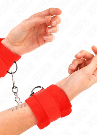 KINK - BEGINNER PELZHANDMANSCHETTEN ROT 30 X 7 CM