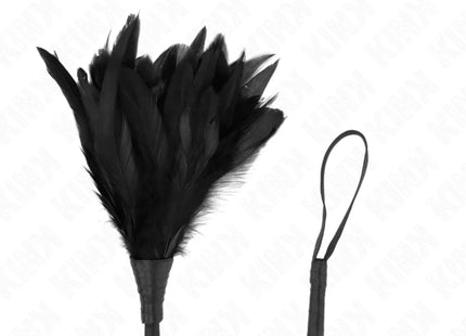 KINK - BLACK MAIDS HORNFORM TICKLE HÜHNERFEDERN 36 CM