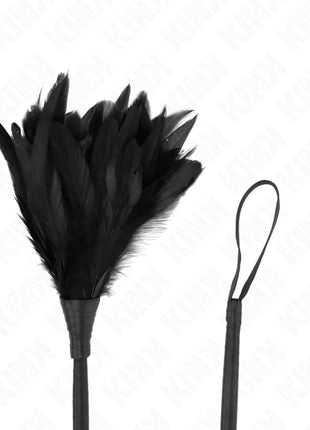 KINK - BLACK MAIDS HORNFORM TICKLE HÜHNERFEDERN 36 CM
