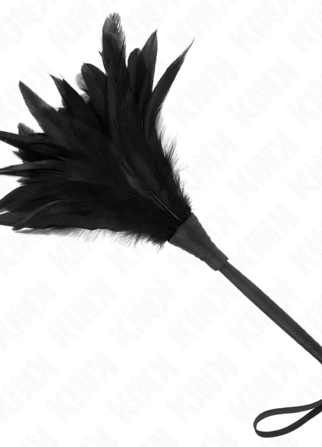 KINK - BLACK MAIDS HORNFORM TICKLE HÜHNERFEDERN 36 CM
