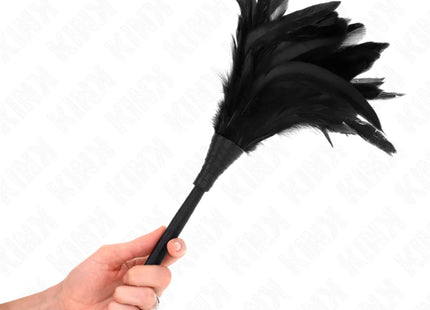 KINK - BLACK MAIDS HORNFORM TICKLE HÜHNERFEDERN 36 CM