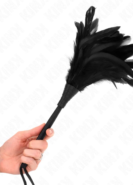 KINK - BLACK MAIDS HORNFORM TICKLE HÜHNERFEDERN 36 CM