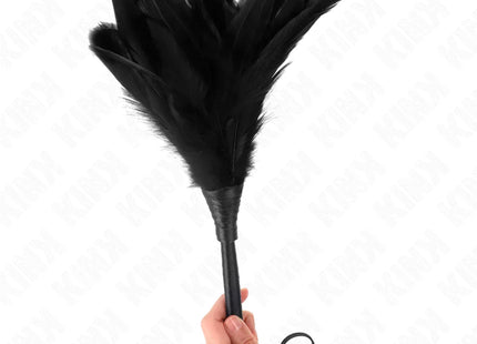 KINK - BLACK MAIDS HORNFORM TICKLE HÜHNERFEDERN 36 CM