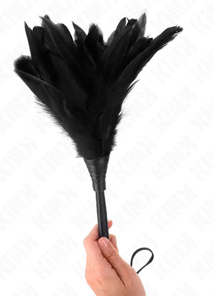 KINK - BLACK MAIDS HORNFORM TICKLE HÜHNERFEDERN 36 CM