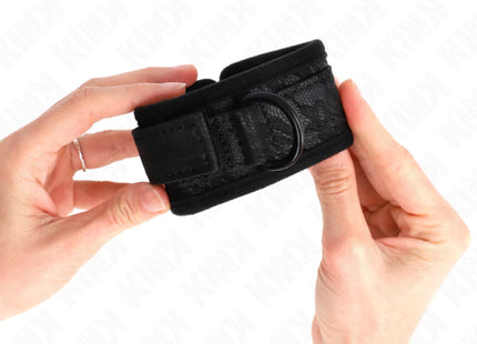 KINK - DARK LACE CUFFS NEOPRENE HANDGELENK MANSCHETTEN VERSTELLBAR SCHWARZ 20-29 CM X 5 CM