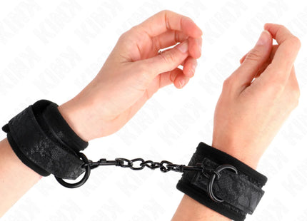 KINK - DARK LACE CUFFS NEOPRENE HANDGELENK MANSCHETTEN VERSTELLBAR SCHWARZ 20-29 CM X 5 CM