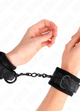 KINK - DARK LACE CUFFS NEOPRENE HANDGELENK MANSCHETTEN VERSTELLBAR SCHWARZ 20-29 CM X 5 CM