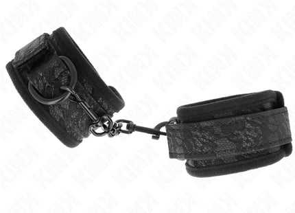 KINK - DARK LACE CUFFS NEOPRENE HANDGELENK MANSCHETTEN VERSTELLBAR SCHWARZ 20-29 CM X 5 CM