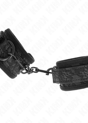 KINK - DARK LACE CUFFS NEOPRENE HANDGELENK MANSCHETTEN VERSTELLBAR SCHWARZ 20-29 CM X 5 CM