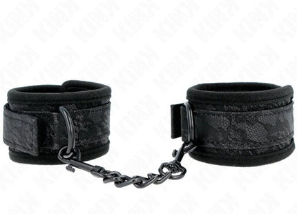 KINK - DARK LACE CUFFS NEOPRENE HANDGELENK MANSCHETTEN VERSTELLBAR SCHWARZ 20-29 CM X 5 CM