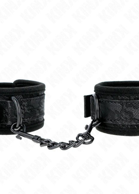 KINK - DARK LACE CUFFS NEOPRENE HANDGELENK MANSCHETTEN VERSTELLBAR SCHWARZ 20-29 CM X 5 CM