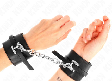 KINK - DELUXE HANDGELENKFESSELN MIT VERRIEGELUNG SCHWARZ VERSTELLBAR 14,5-21 CM X 6 CM