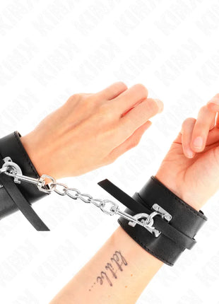 KINK - DELUXE HANDGELENKFESSELN MIT VERRIEGELUNG SCHWARZ VERSTELLBAR 14,5-21 CM X 6 CM
