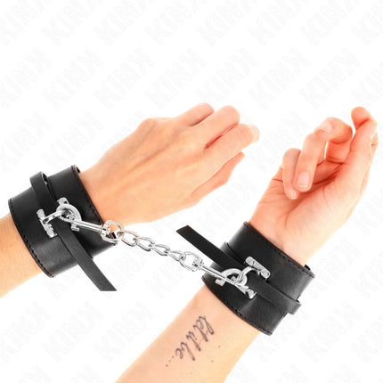 KINK - DELUXE HANDGELENKFESSELN MIT VERRIEGELUNG SCHWARZ VERSTELLBAR 14,5-21 CM X 6 CM