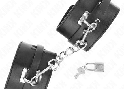 KINK - DELUXE HANDGELENKFESSELN MIT VERRIEGELUNG SCHWARZ VERSTELLBAR 14,5-21 CM X 6 CM