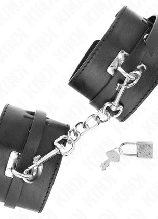 KINK - DELUXE HANDGELENKFESSELN MIT VERRIEGELUNG SCHWARZ VERSTELLBAR 14,5-21 CM X 6 CM