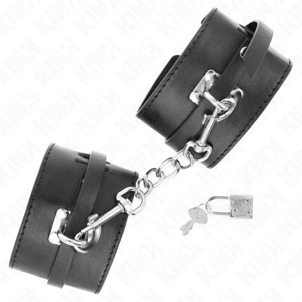 KINK - DELUXE HANDGELENKFESSELN MIT VERRIEGELUNG SCHWARZ VERSTELLBAR 14,5-21 CM X 6 CM