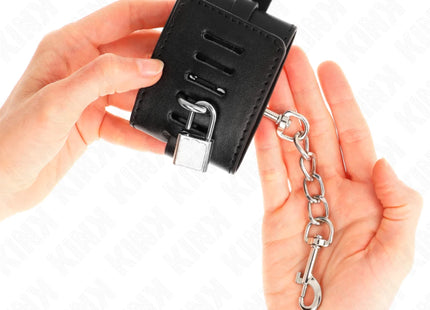 KINK - DELUXE HANDGELENKFESSELN MIT VERRIEGELUNG SCHWARZ VERSTELLBAR 14,5-21 CM X 6 CM